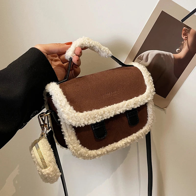 2025 Winter New Women's Plush Small Square Bag Color