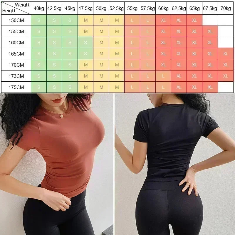 Women Yoga Shirts Solid Sport Crop Top Fashion T Shirt Gym Workout