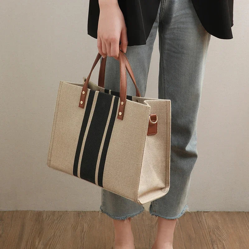 Women Canvas Business Bag Large Capacity Tote Bags Female