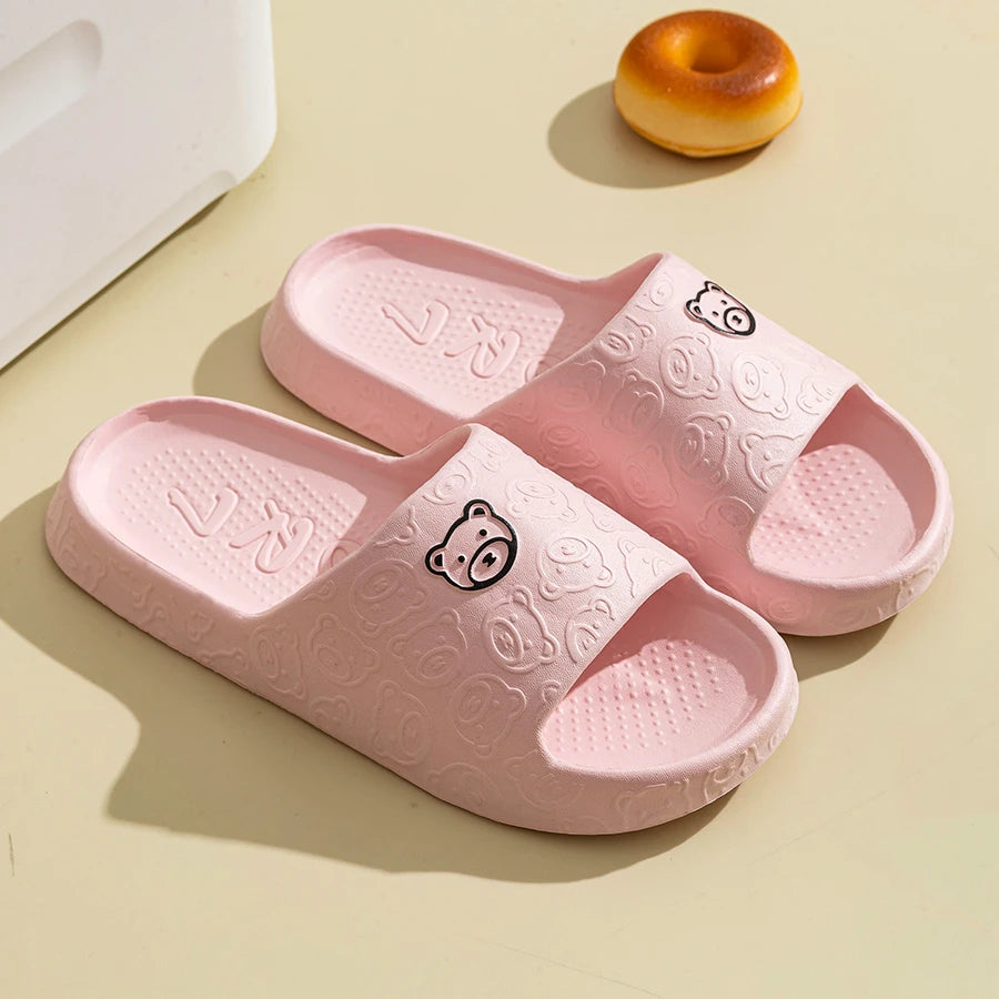 Women's Slippers Summer Printting Cute Bear Indoor Bathroom Anti-slip