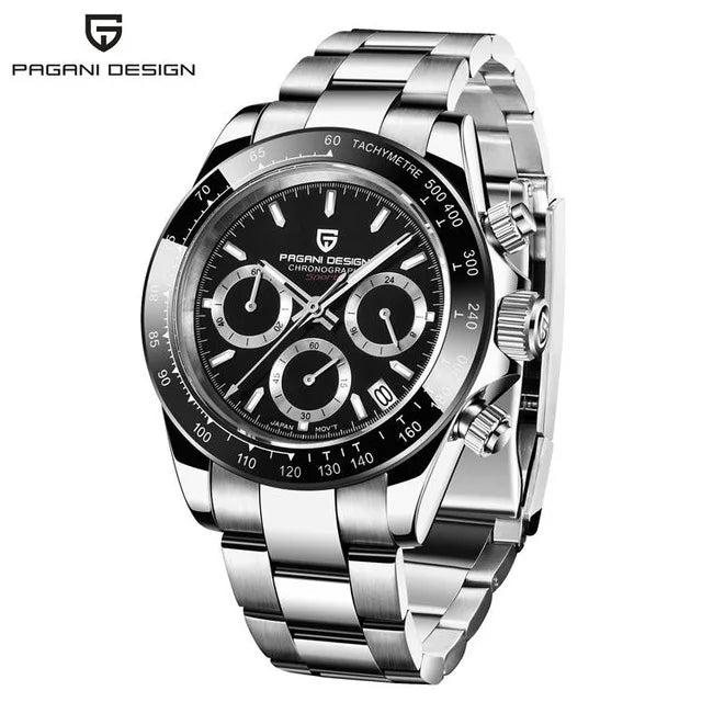 40mm New V2 PAGANI DESIGN Men's Quartz Watches Sapphire Retro Chronograph Stainless Steel