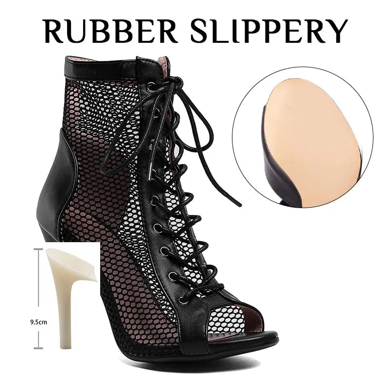 Women Dance Shoes Stilettos High Heels Latin Dance Boots Fish Mouth