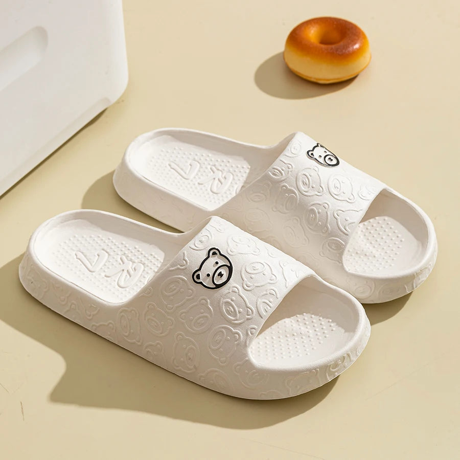 Women's Slippers Summer Printting Cute Bear Indoor Bathroom Anti-slip