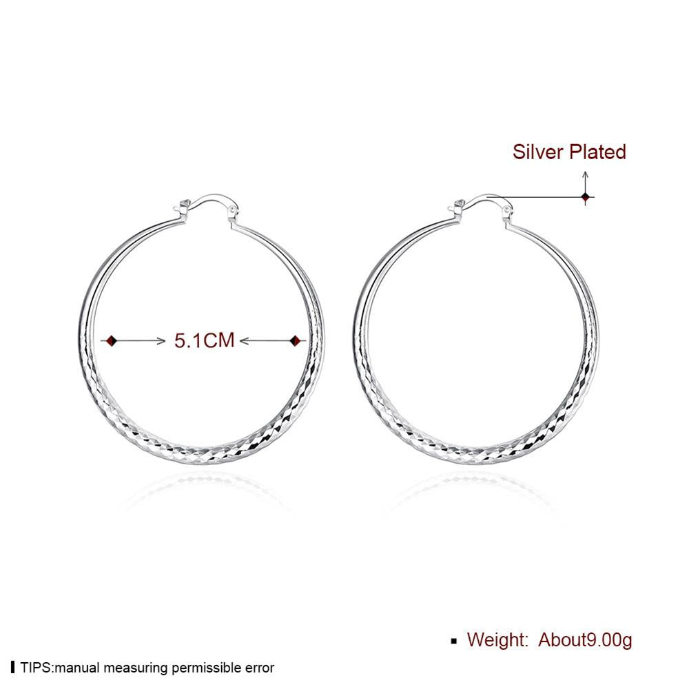 925 Sterling Silver 5CM circle hoop Earrings for Women fashion