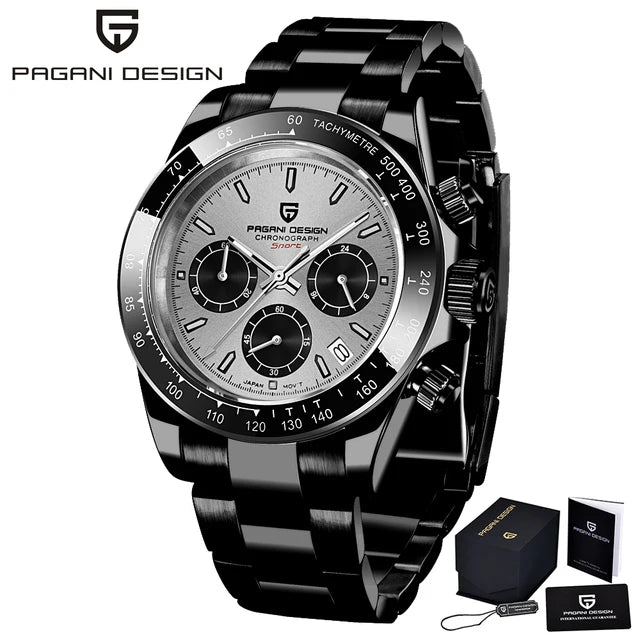 40mm New V2 PAGANI DESIGN Men's Quartz Watches Sapphire Retro Chronograph Stainless Steel