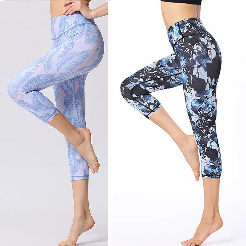 2025Yoga Pants Women Flower Sexy High