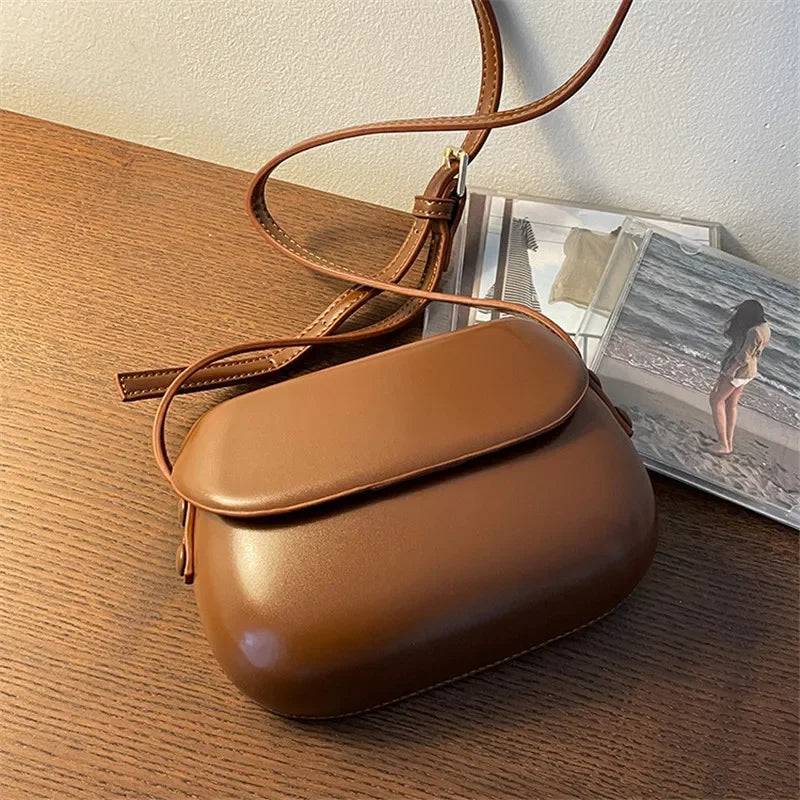 Fashion Women Messenger Bag PU Leather Small Shell Bag Vintage