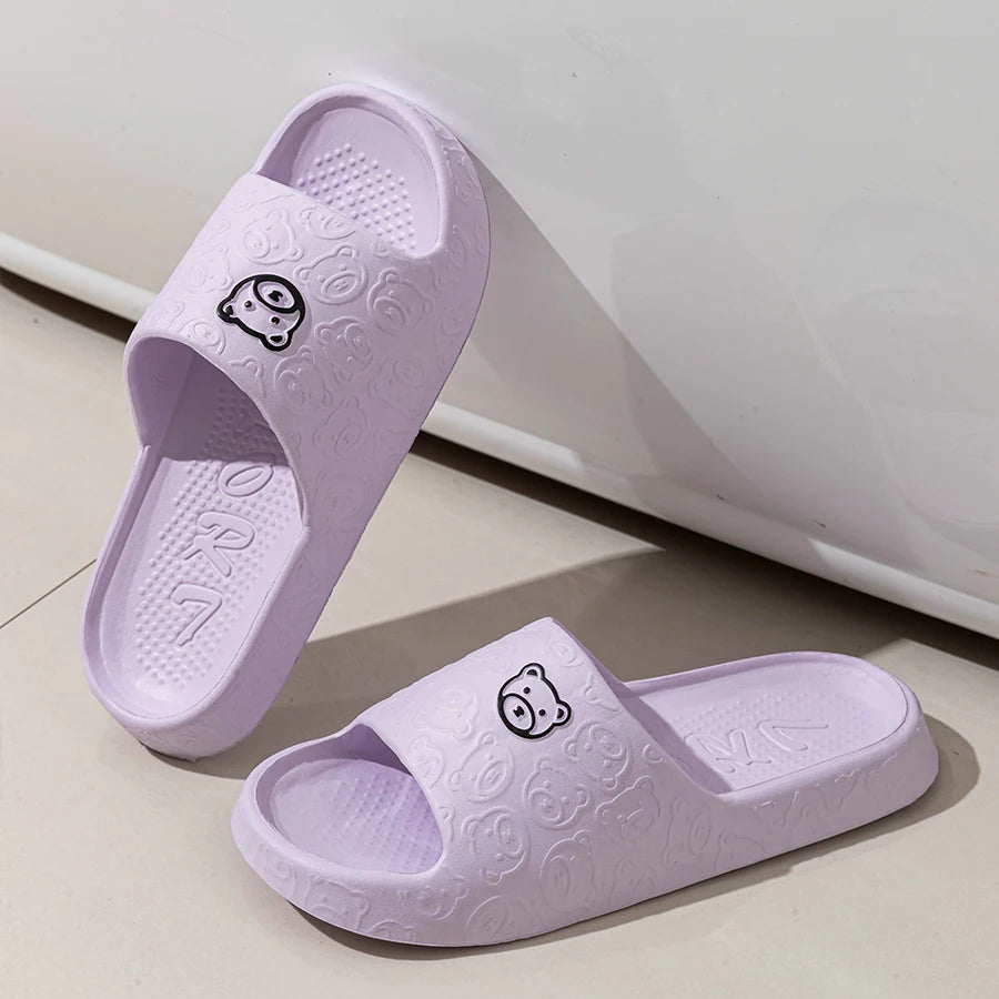 Women's Slippers Summer Printting Cute Bear Indoor Bathroom Anti-slip