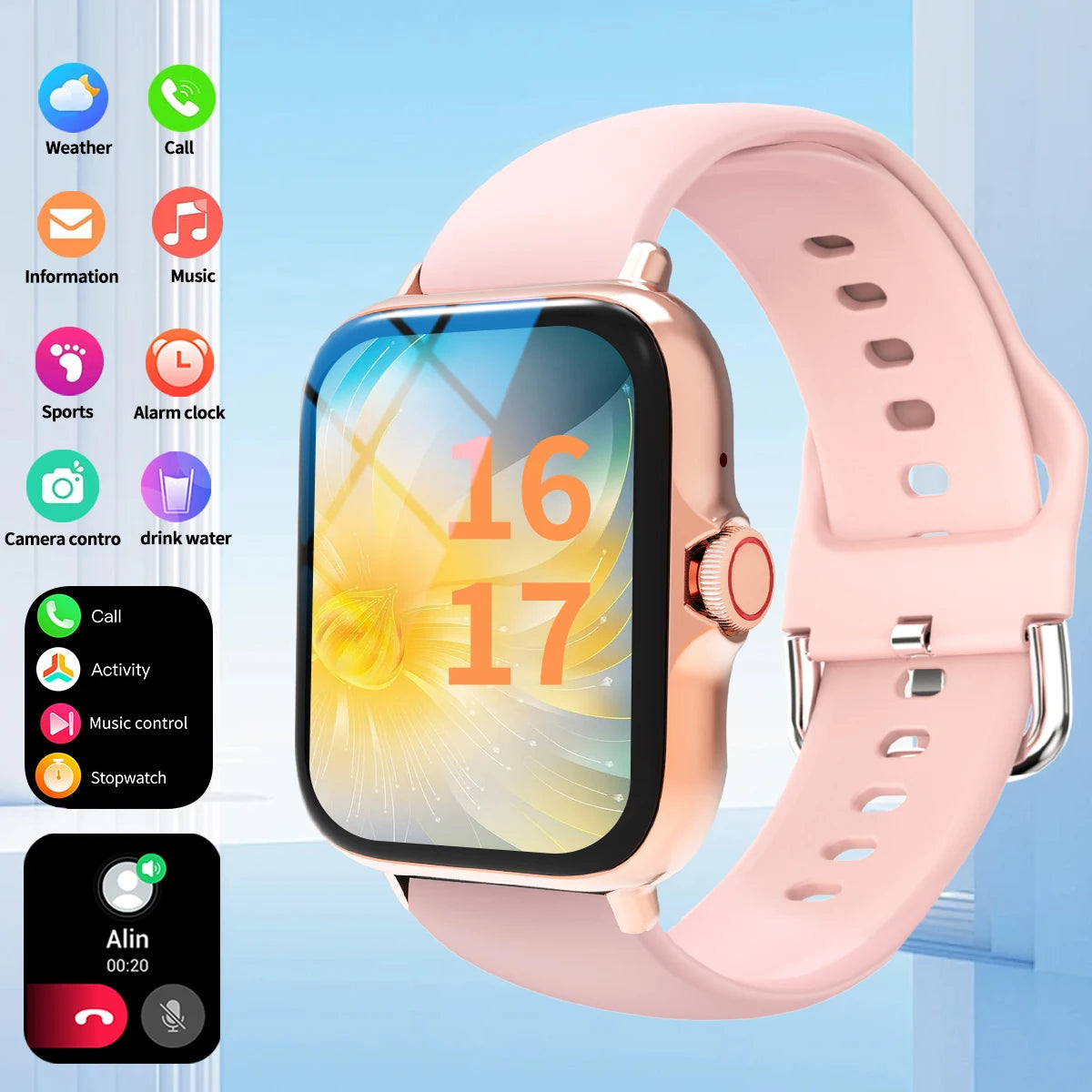 sports smartwatch, wireless calling, information reminder, men's and women's multifunctional