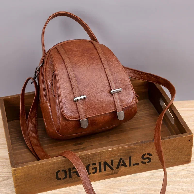 New Vintage Small Shoulder Bag Women Soft PU Leather Crossbody Bag