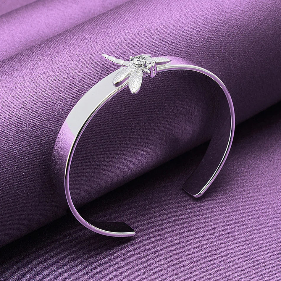 925 Sterling Silver Dragonfly Pendant Necklace Ring Earrings Bangle For Women