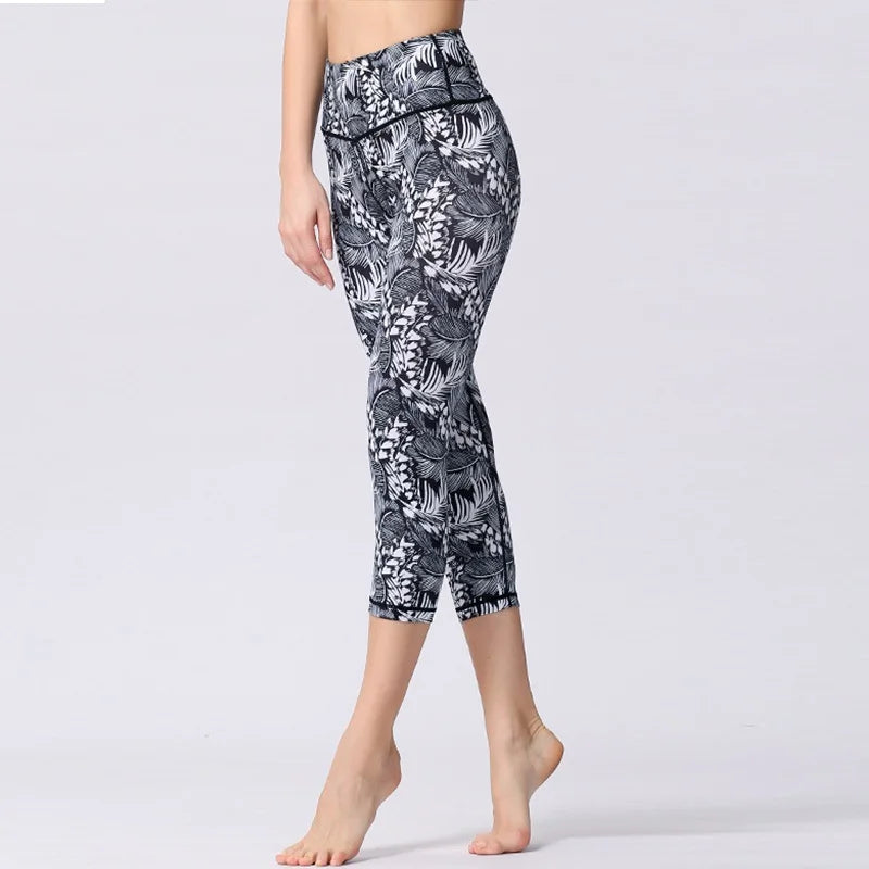 2025Yoga Pants Women Flower Sexy High