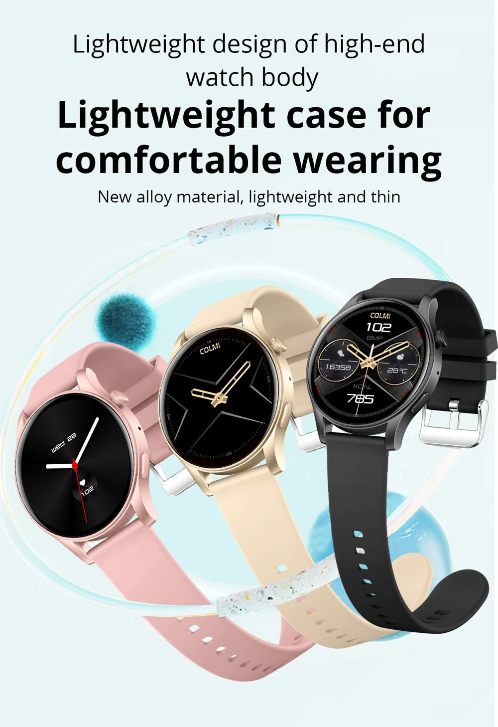 [2025 New] COLMI V73 Smartwatch AMOLED Display Bluetooth Calls Health Fitness Tracking Smart Watch for Men Women