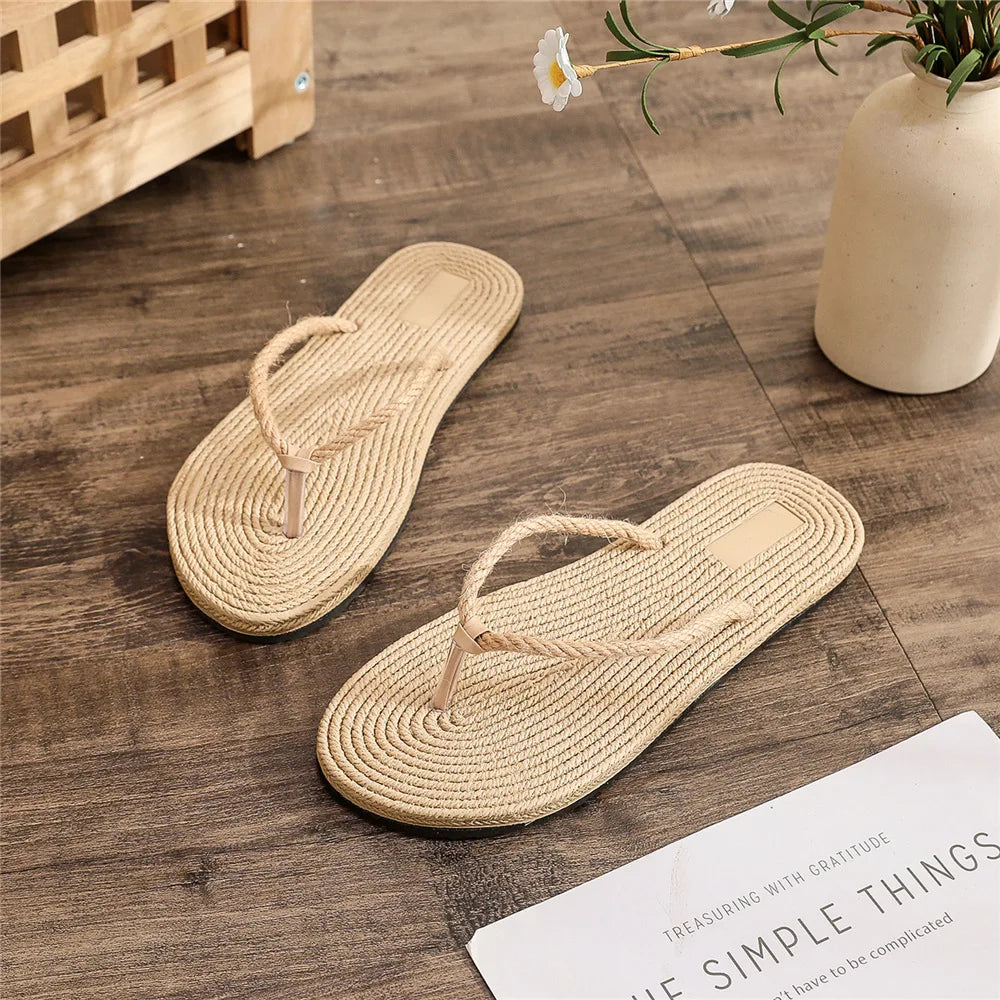 2025Summer Woven Women Shoes Beach