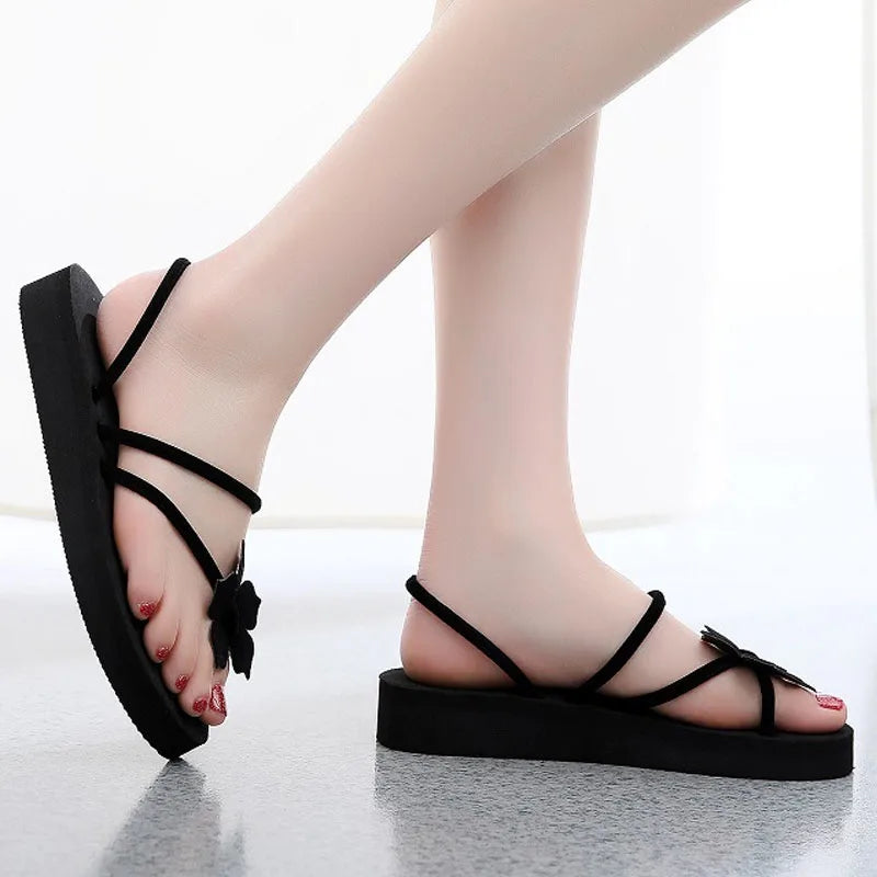 Summer Women Slippers Outdoor Light Weight  Black Non-slip Basic Home Slippers