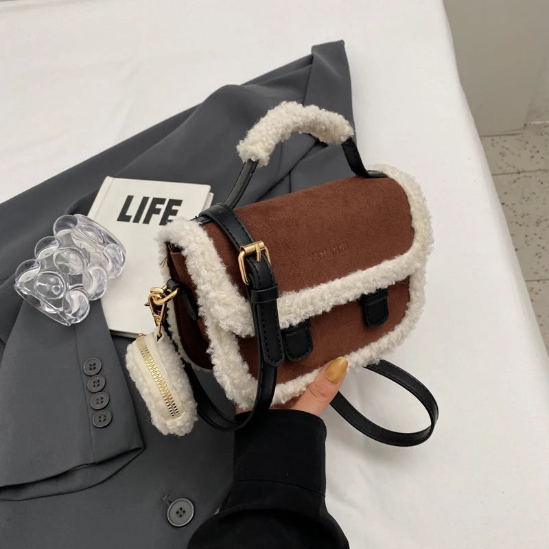 2025 Winter New Women's Plush Small Square Bag Color