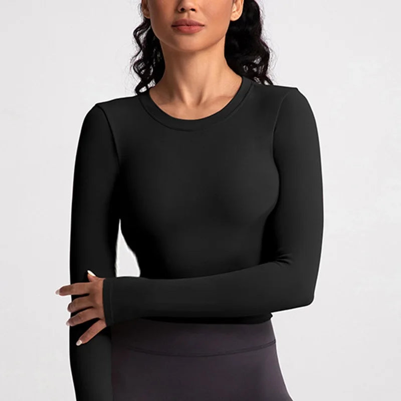 Black Beauty Back Yoga Long Sleeve Blouse