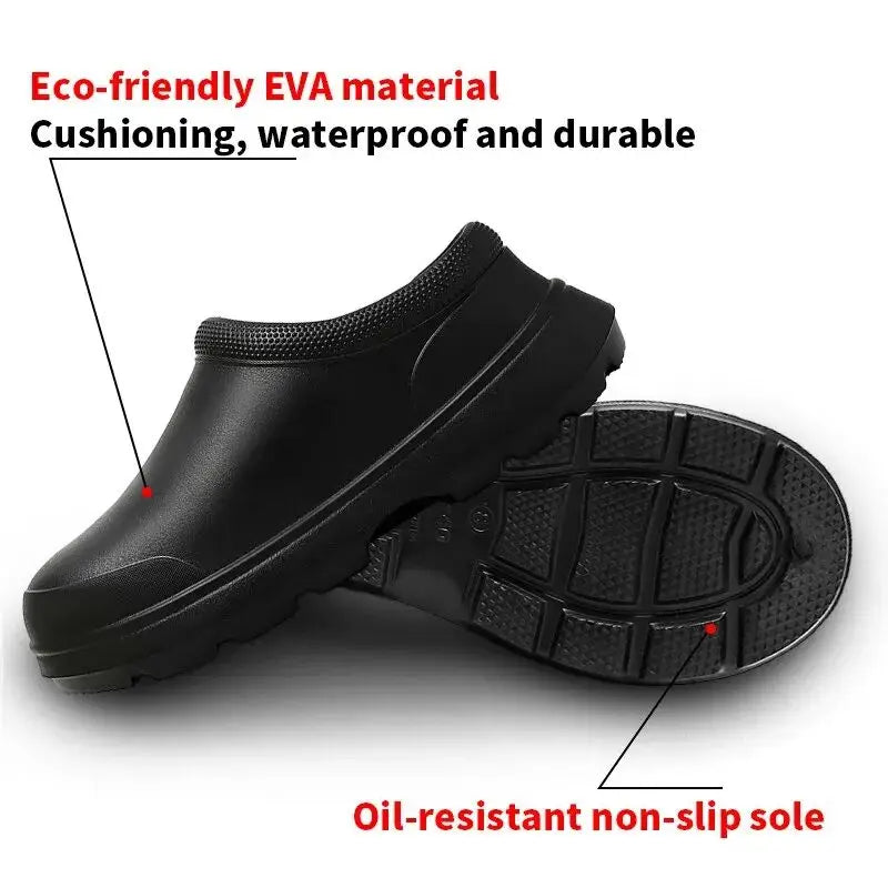 Oil-proof men's chef shoes Non-slip