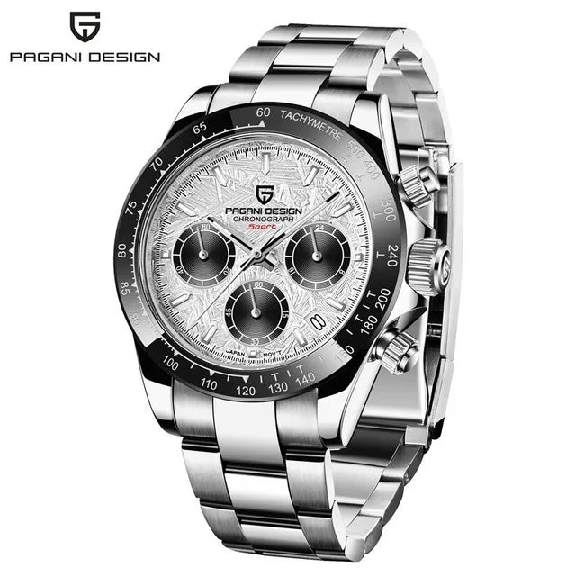 40mm New V2 PAGANI DESIGN Men's Quartz Watches Sapphire Retro Chronograph Stainless Steel