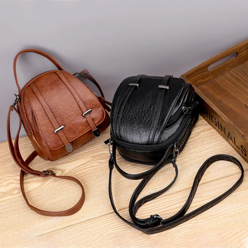 New Vintage Small Shoulder Bag Women Soft PU Leather Crossbody Bag