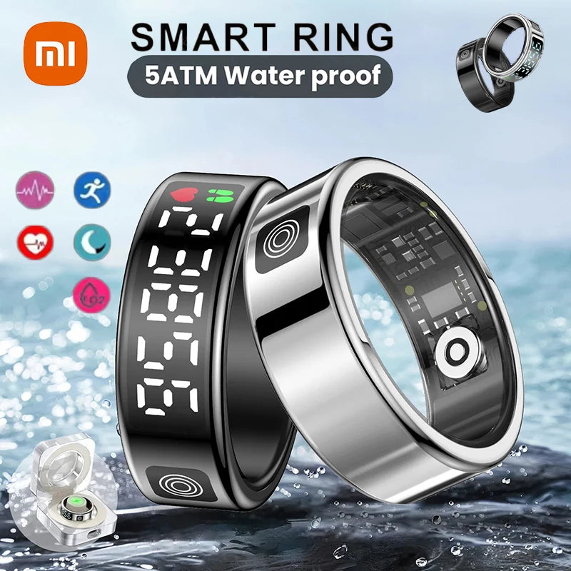 Xiaomi Smart Ring 5ATM Waterproof Display Screen Bluetooth Health Monitor Gesture Control Sleep Monitoring Heart Rate Men Women