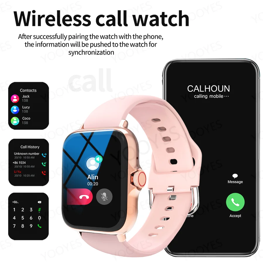 sports smartwatch, wireless calling, information reminder, men's and women's multifunctional