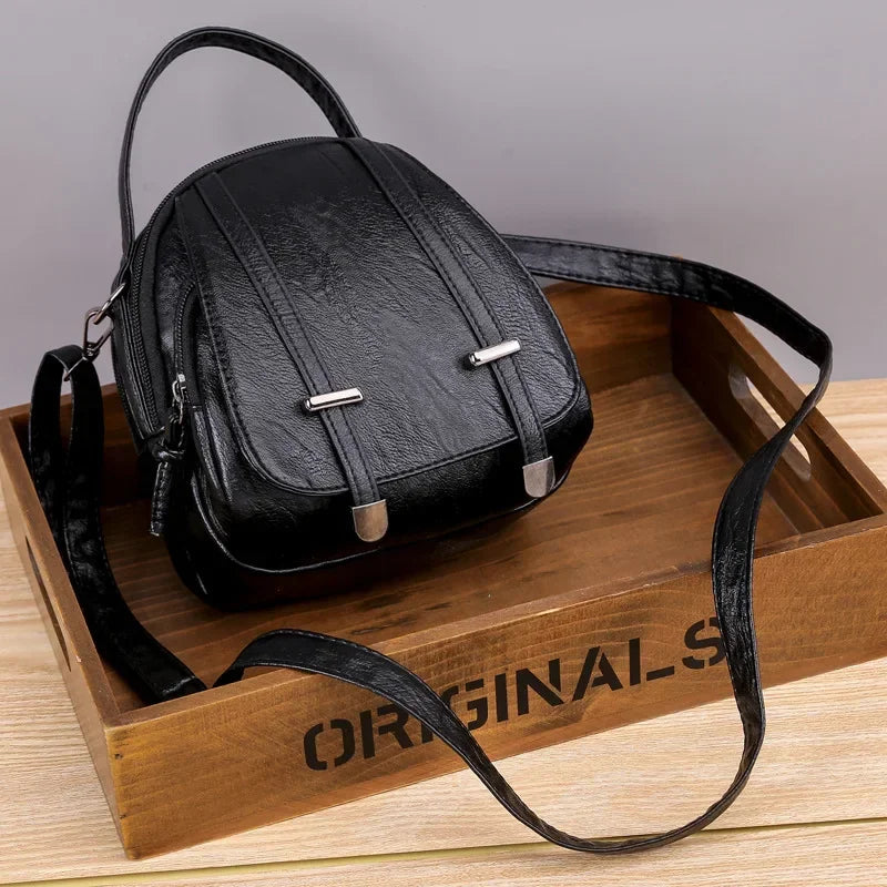 New Vintage Small Shoulder Bag Women Soft PU Leather Crossbody Bag