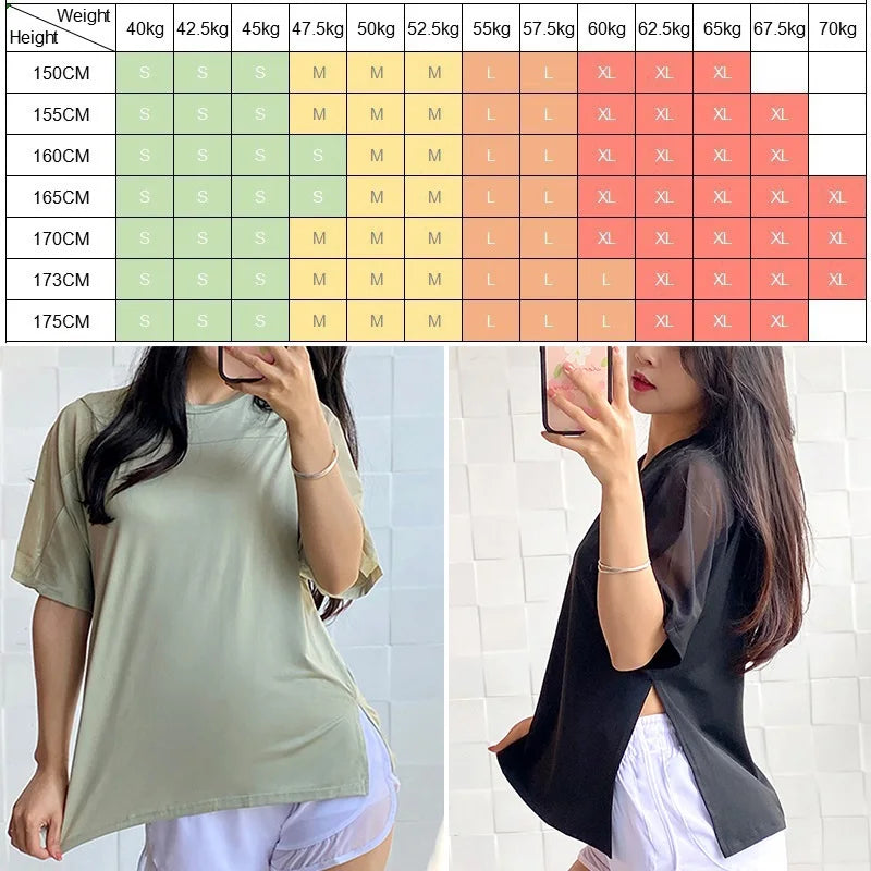 Plus Size Sports Shirt for Big Lady Women S-XXXXXL Crop Top Yoga T-Shirts Gym