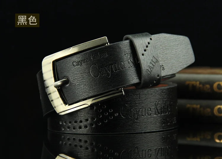 New Men's Belt Pin Buckle Letters Brown Jeans  Good Quality Male Burst Models Belt 3.7cm