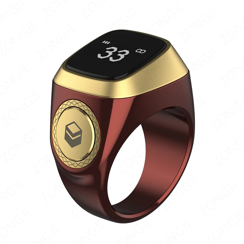 2025 Smart Zikr Ring  Electronic Digital Counter for Muslims Prayer Time Vibration Reminder Waterproof