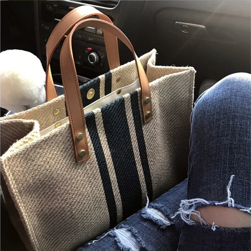 Women Canvas Business Bag Large Capacity Tote Bags Female