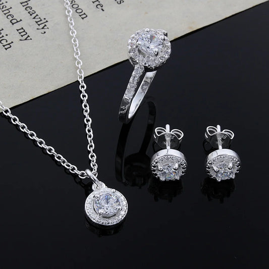 925 Sterling silver Cute Solid Christmas gift noble fashion elegant