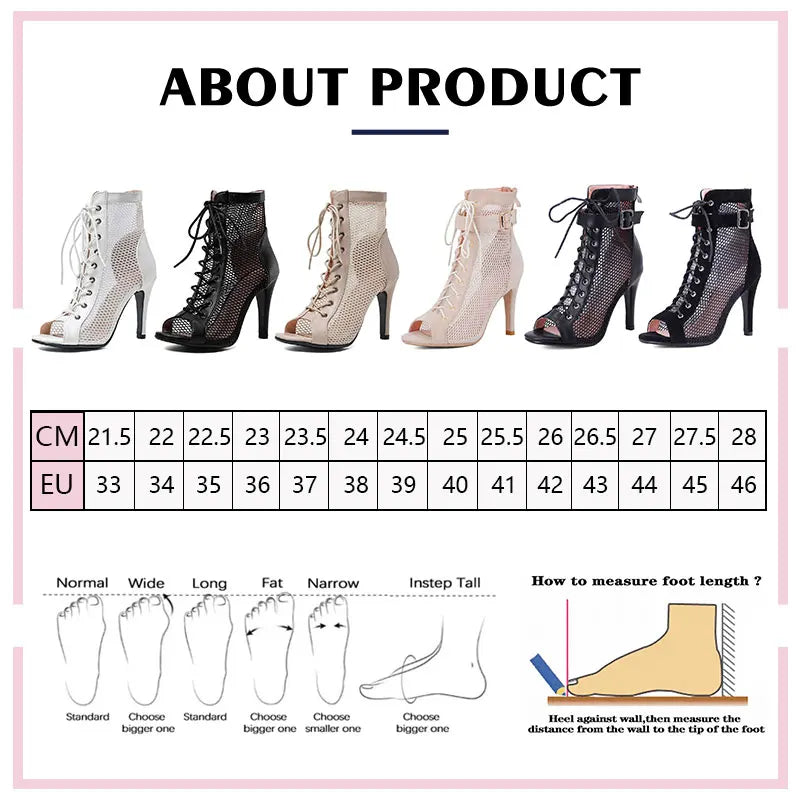 Women Dance Shoes Stilettos High Heels Latin Dance Boots Fish Mouth