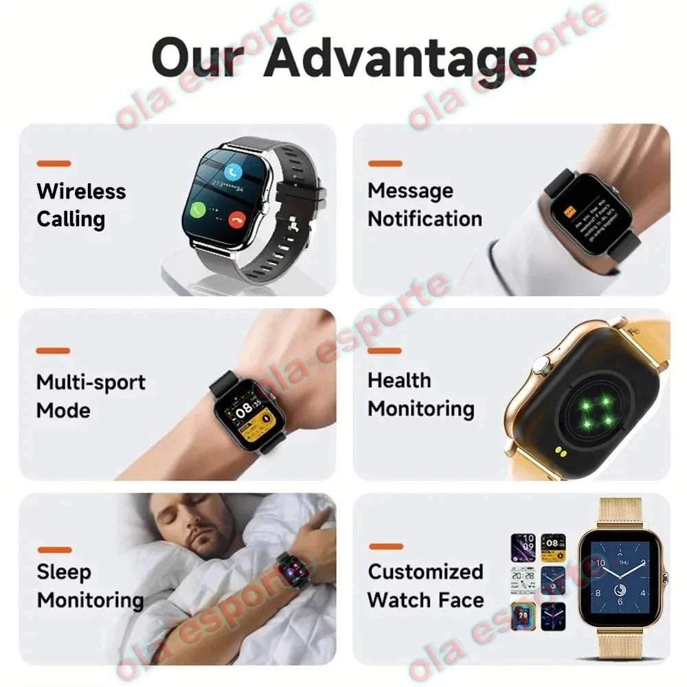 2025 New Bluetooth Answer Call Smart Watch Men Touch Call Smartwatch Women For Android blood oxygen