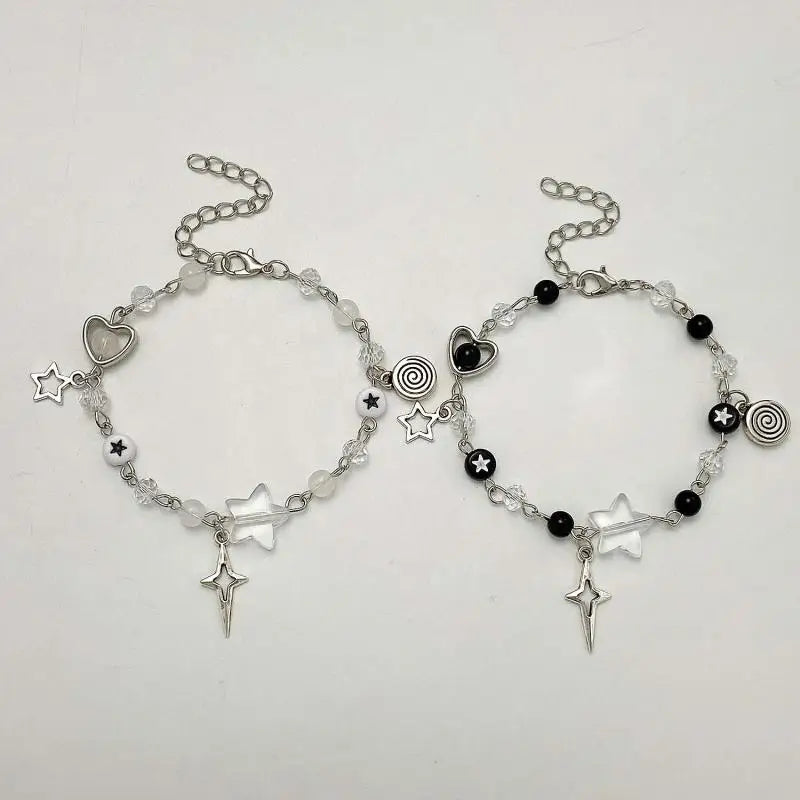 Fashion Couple Beads Star Bracelet Handmade Y2K Guitar Charm Bracelet