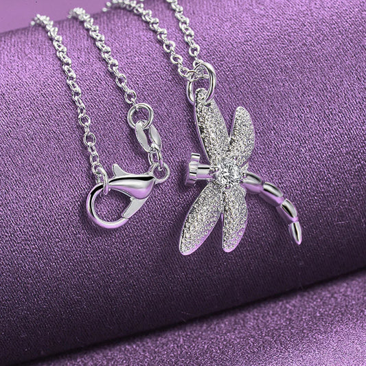 925 Sterling Silver Dragonfly Pendant Necklace Ring Earrings Bangle For Women