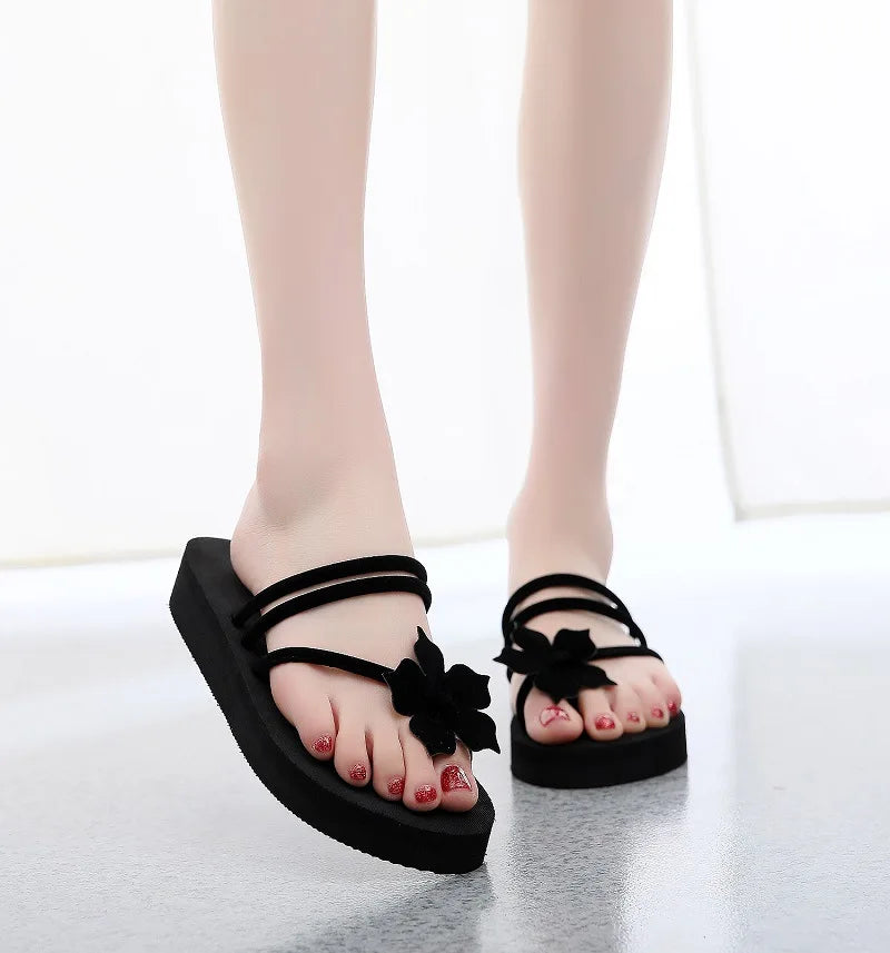 Summer Women Slippers Outdoor Light Weight  Black Non-slip Basic Home Slippers