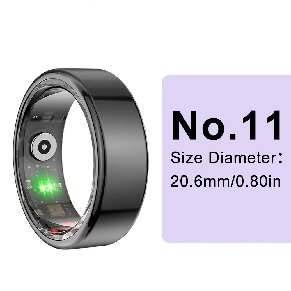 2025 NEW R02 Smart Ring Heart Rate Health Monitor IP68 3ATM Waterproof Multi Sport Modes Blood Oxygen Tracker For Men Women