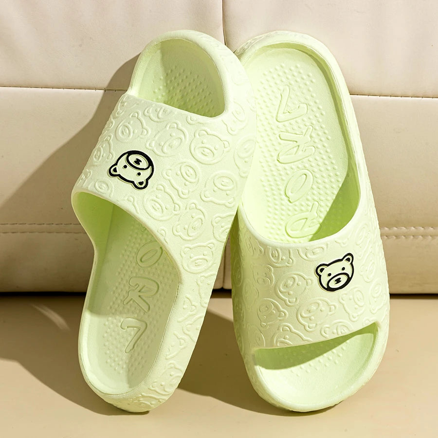 Women's Slippers Summer Printting Cute Bear Indoor Bathroom Anti-slip