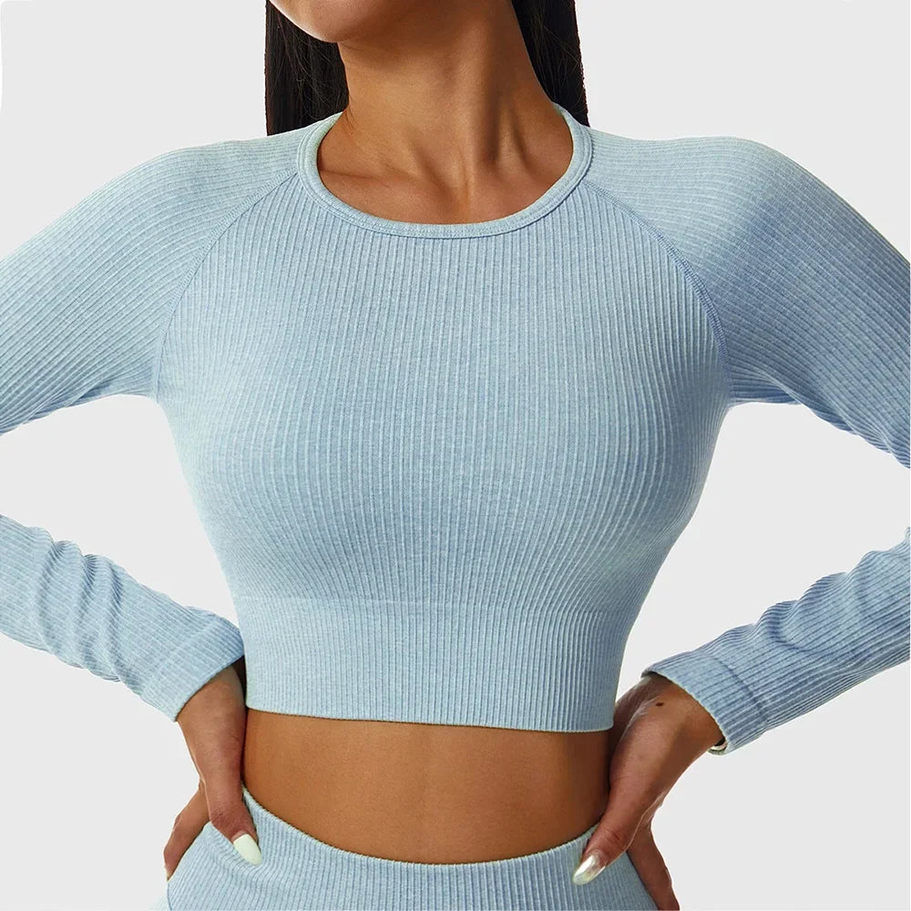 Yoga Shirt Sexy  Long Sleeve Blouse Winter