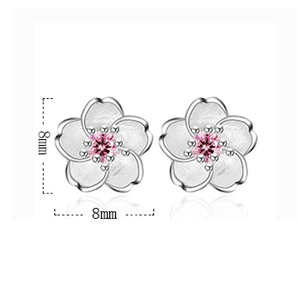 925 sterling silver Fashion women fungus ornaments romantic Earrings pink