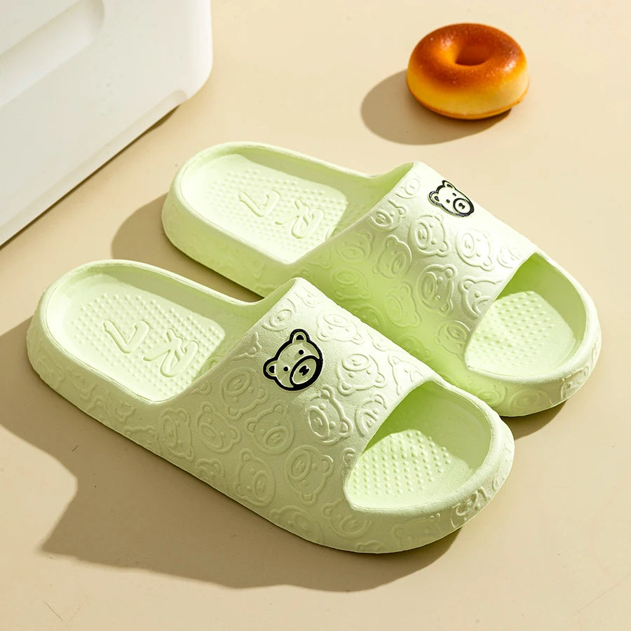 Women's Slippers Summer Printting Cute Bear Indoor Bathroom Anti-slip